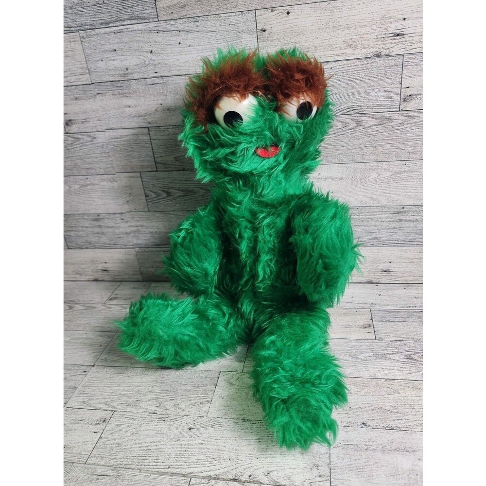 Vintage Oscar the Grouch Sesame Street Plush 16" Knickerbocker Toy Co. 70s 80s